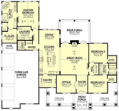 Modern Farmhouse Plan 2454 Square Feet 3 Bedrooms 25 Bathrooms