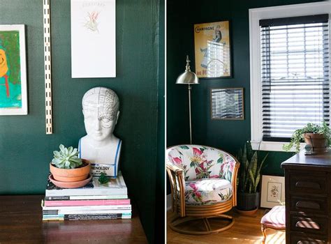 Before And After Hunter Green Home Office Jessica Brigham Green Home