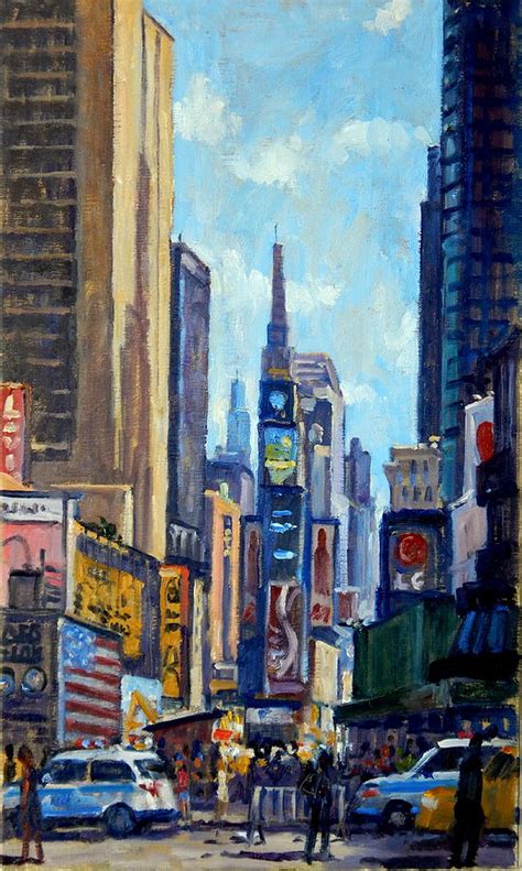 Times Square Morning New York City Painting By Thor Wickstrom