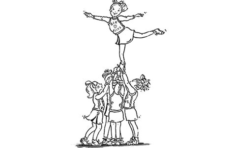 Cheerleading Stunt Coloring Pages Clip Art Library