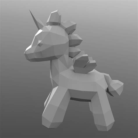 Free Stl File Unicorn Lowpoly・3d Printing Template To Download・cults