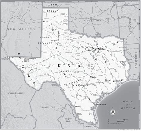 Texas Tabletop Map National Geographic Society
