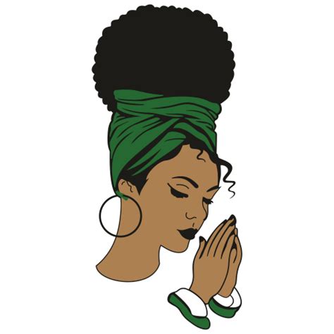 African American Woman Praying Svg