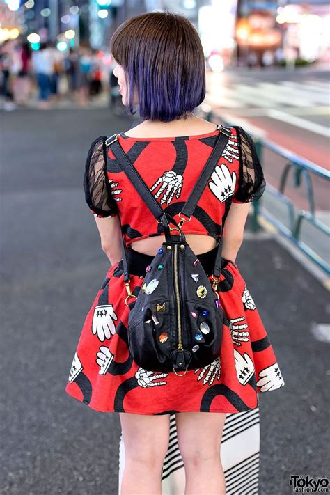 Glad News Mouse Dress Purple Hair And Jouetie Backpack In Harajuku Jouetie Jeweled Backpack