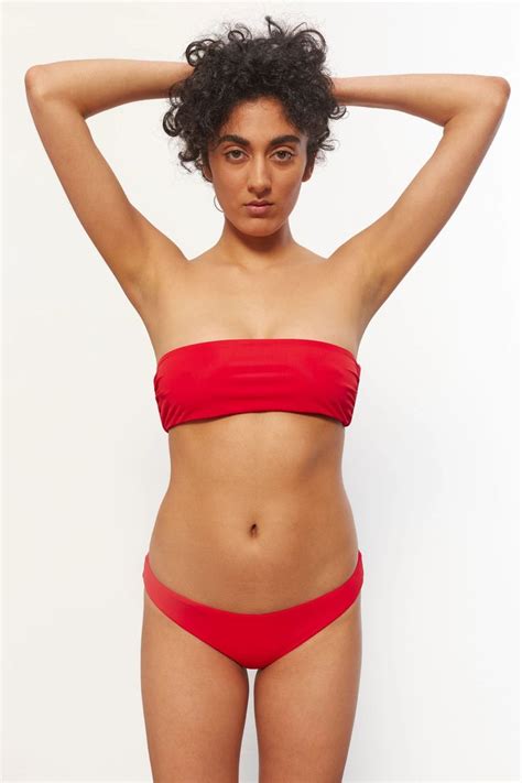 Mara Hoffman Red Abigail Bikini Top With Upf Protection In Bikini Tops Bikinis