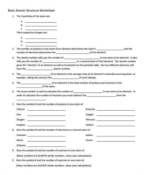 Atomic structure and the periodic table chapter 4 worksheet part a 32 atoms and the periodic table worksheet answers free pdf chemistry worksheets to or print. 16 Unique Atomic Structure Worksheet Answer Key | Free ...