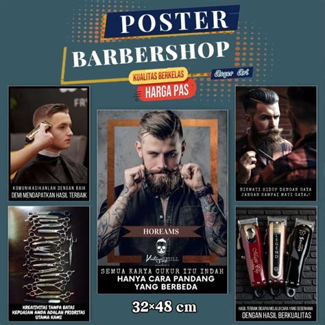 Poster Barbershop Terbaru Poster Pangkas Rambut Paket Lembar Poster Model Rambut Terbaru