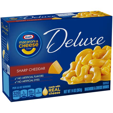 Kraft Deluxe Sharp Cheddar Macaroni And Cheese Dinner 14 Oz Box La