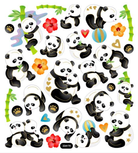 Panda Bear Stickers Panda Sticker Panda Bear Panda Baby Etsy