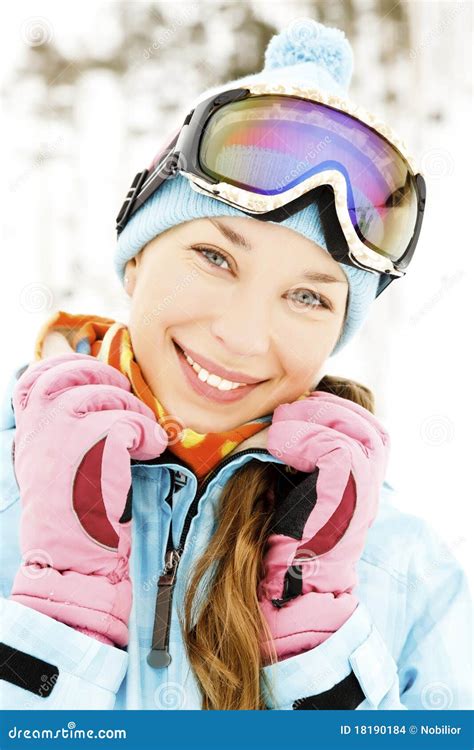 Female Skier Stock Photo Image Of Face Happy Caucasian 18190184