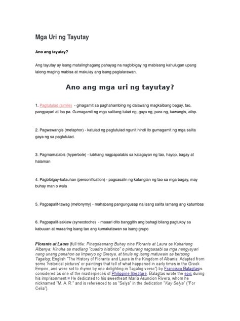 Mga Uri Ng Tayutay Pptx Powerpoint