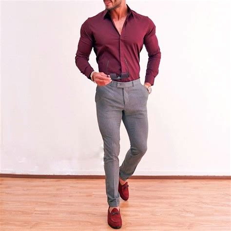 Maroon Color Combination Outfit Ideas Men Men Fashion Casual Shirts Men Stylish Dress Mens