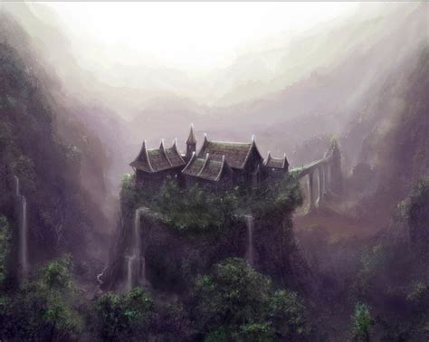 Rivendell Fantasy Landscape Landscape Wallpaper Fantasy World