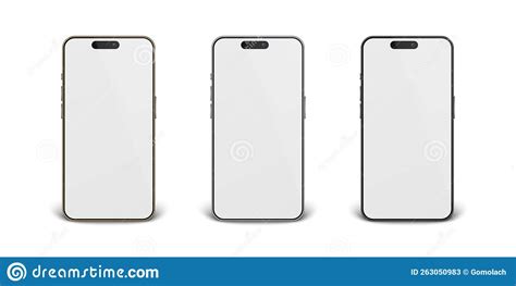 Vector 3d Realistic Golden Black Gray Steel Modern Smartphone Design