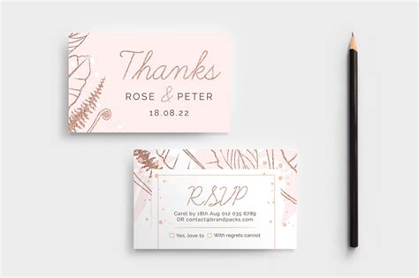 Kindly make your reply by the fourth of june 2020.. Rose Gold Wedding RSVP Card Template - BrandPacks