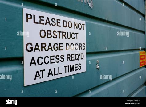 Garage Door Sign Please Do Not Obstruct Garage Doors Access Reqd At