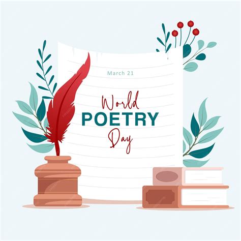 Premium Vector World Poetry Day Illustration