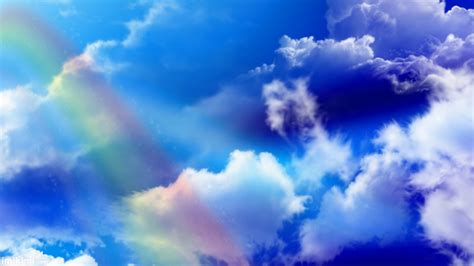 Rainbow Up In The Cloudy Sky Hd Rainbow Wallpapers Hd Wallpapers Id