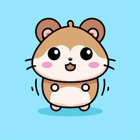 Cute Hamster Illustration Hamster Kawaii Chibi Vector Drawing Style Hamster Cartoon