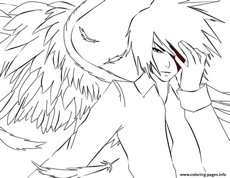 White Anime Angel Coloring Page Printable