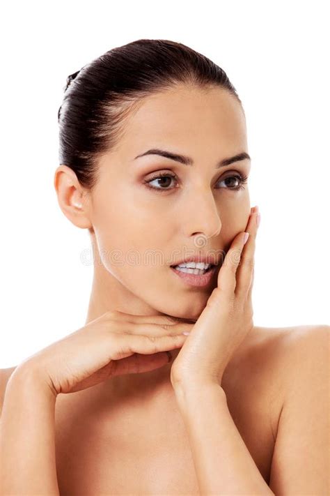 Beauty Woman Face With Perfect Fresh Clean Skin Stock Photo Image Of