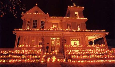 Orange Halloween Decorated House Pictures Photos And Images For