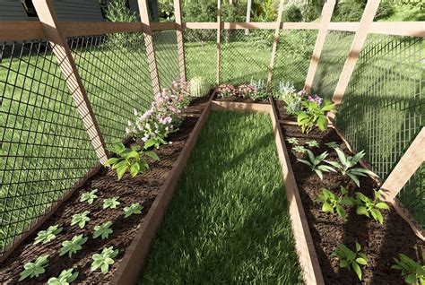 Raised Garden Bed With Deer Fence Plans 8x12 Etsy