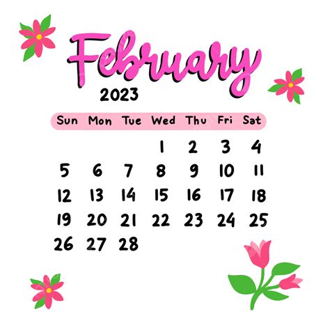 February 2023 Calendar White Transparent Aestetic Calendar February