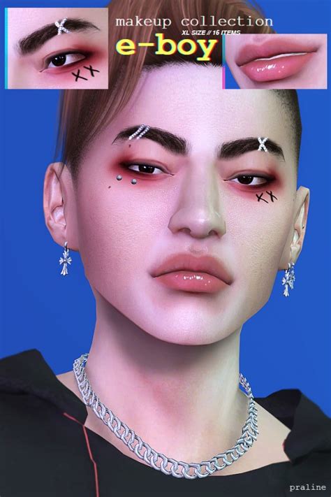 Praline Sims E Boy Makeup Collection Sims 4 Downloads
