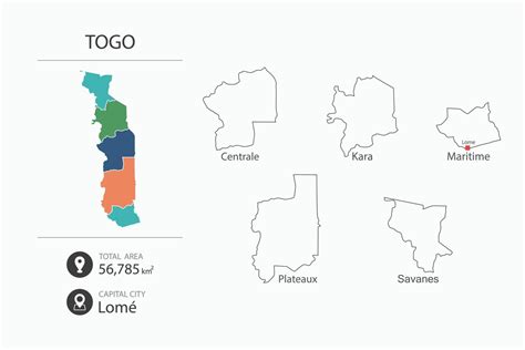 Map Of Togo With Detailed Country Map Map Elements Of Cities Total