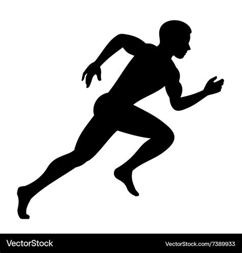 Runner Man Isolated Silhouette On White Background