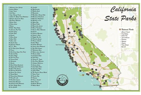 California State Parks Map And Travel Information Download Free
