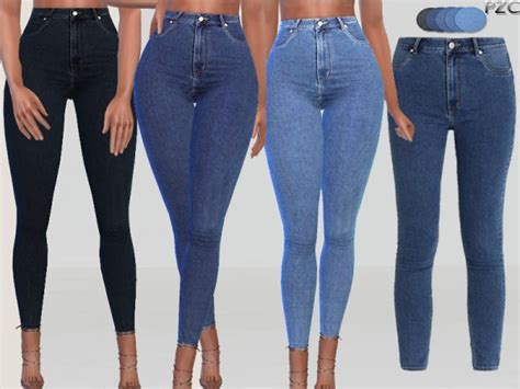 The Sims Resource Monday High Spray Denim Jeans By Pinkzombiecupcakes Sims Downloads