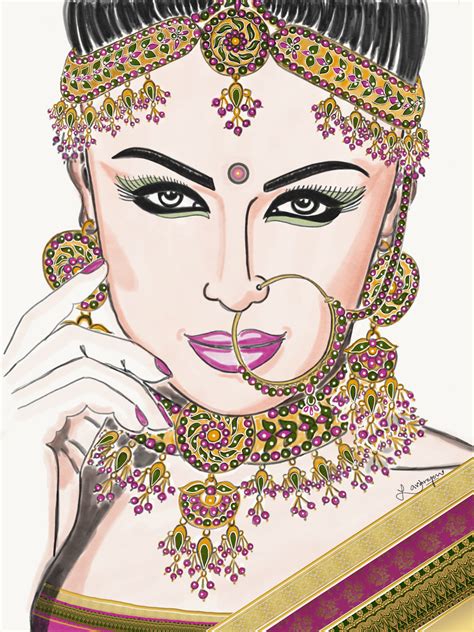 Fashion Illustration Indian Bride 2 Fashion Illustration Face