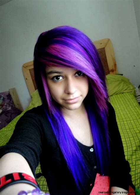 scene girls with purple hair wallpapers gallery