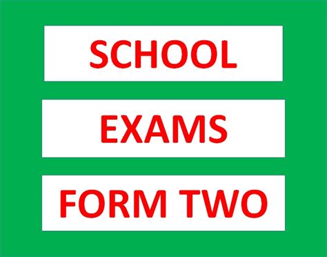 School Exams For Form Two Msomi Bora