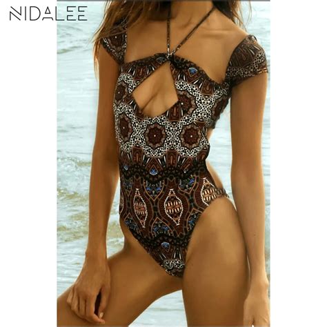 Nidalee 2018 New Sexy Woman Summer Swim Siamese Bikini Swimsuit Sling Swimsuit Chest Openwork