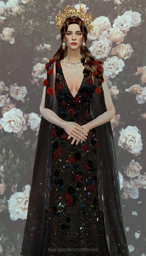 Temptation Of Roses Gown And Crown P At Hoanglaps Sims Sims 4 Updates