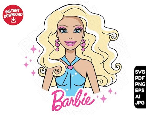Barbie Svg Curly Hair Cut File Clipart Barbie Doll Svg Png Etsy The
