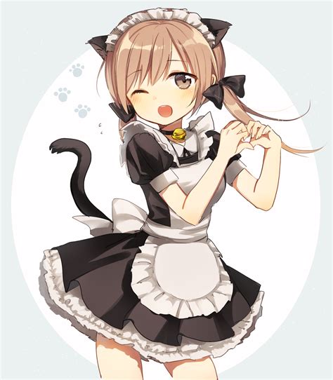 heart maid [original] neko girl cat girl maid outfit anime