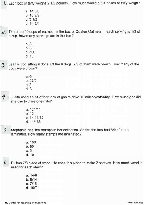 Dividing Fractions Word Problems 6th Grade Worksheets — Db