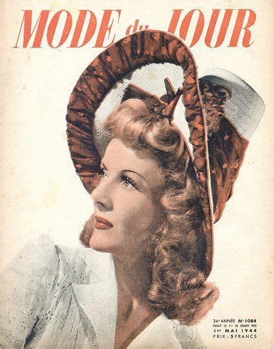 vintage millinery hats vintage flapper art french magazine vintage models 1940s fashion