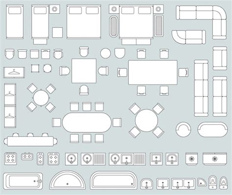 Floor Plan Furniture Vectors And Illustrations For Free Download Freepik