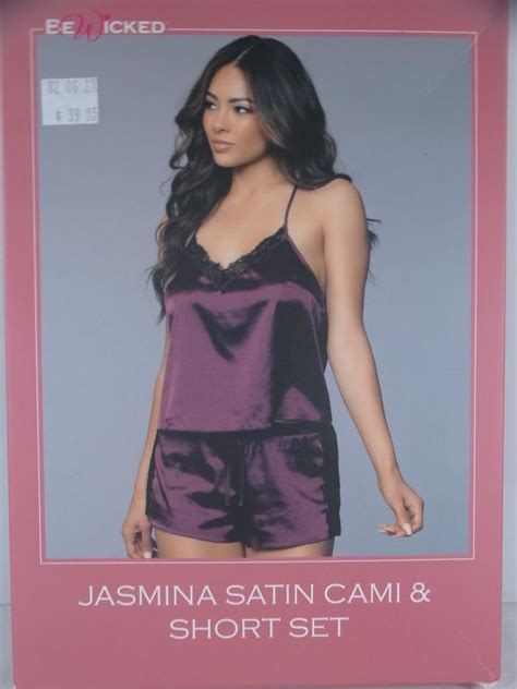 be wicked pajama set women s size xl 16 jasmina satin cami and short set lingerie ebay