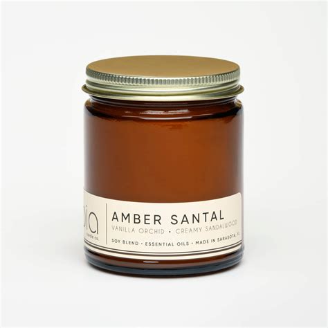Amber Santal Classic Soy Candle 50hour Burn Bia Candle Co