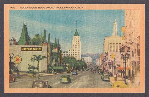 Graumans Chinese Theater Hollywood Boulevard Hollywood Ca Postcard 1950s