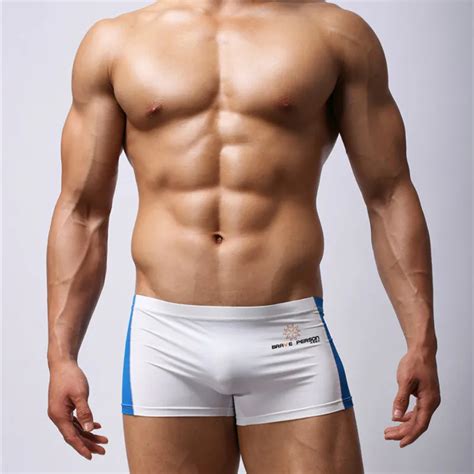 BRAVE PERSON Gay Underwear Mens Tight Trunks Boxer Shorts Splice Design