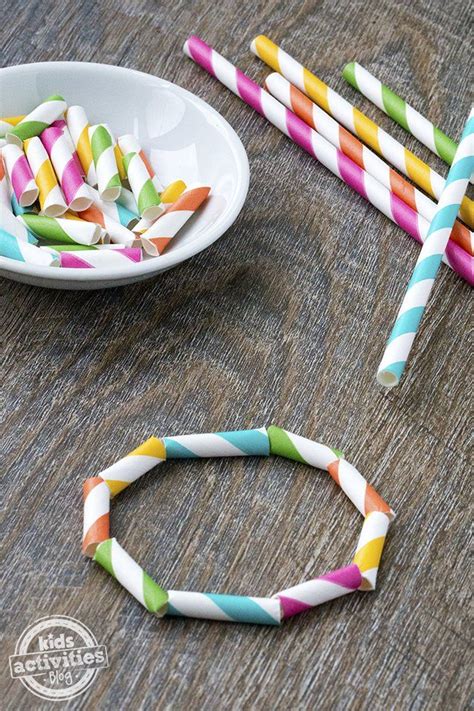 Paper Straw Bracelets Kids Activities Blog Paper Straws Crafts Straw