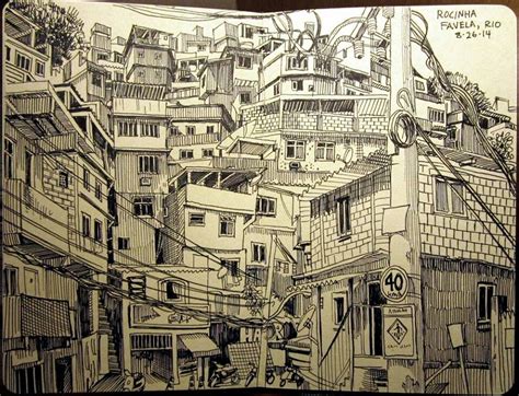 rocinha favela rio urban sketchers perspective art urban sketching