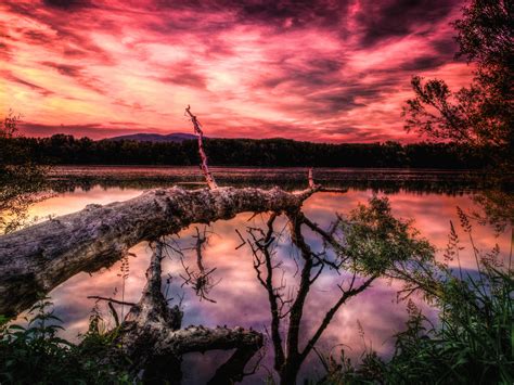 Wallpaper Trees Landscape Sunset Lake Nature Reflection Sky